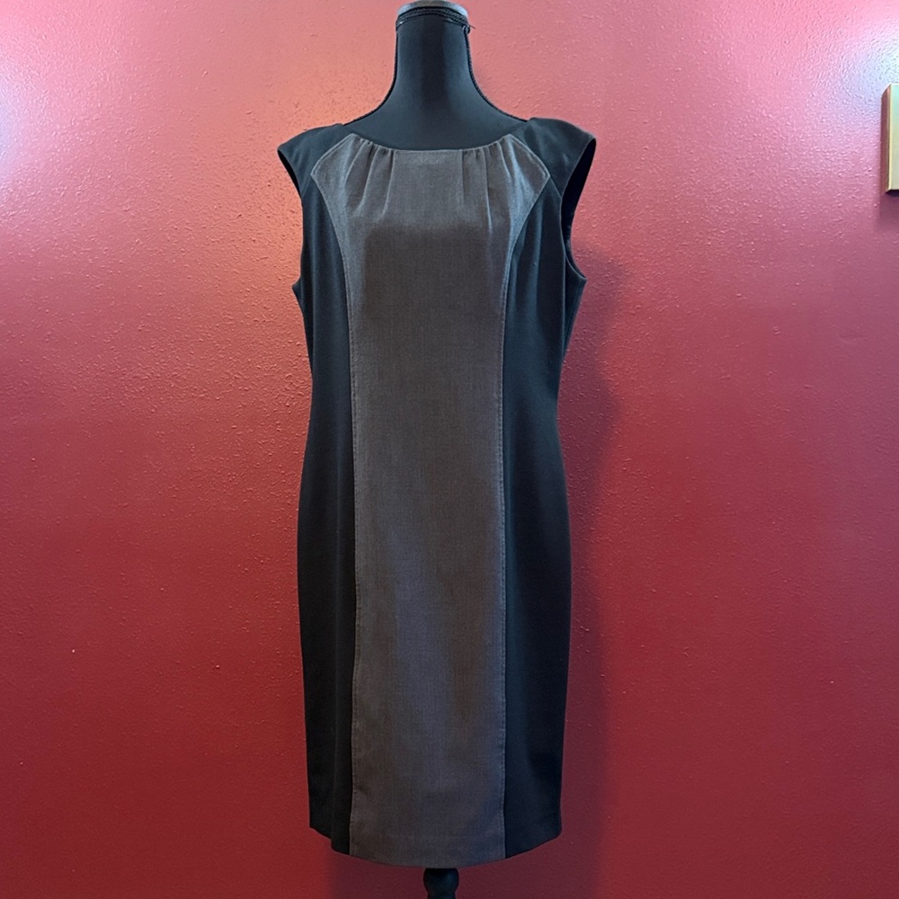 Calvin Klein Black and Gray Midi Dress